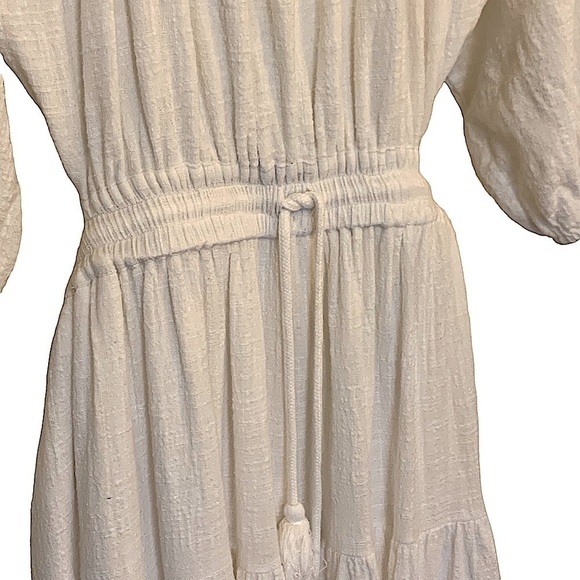 OLIA Ivory Cotton Gauze Backless Dress Size XL - Picture 9 of 14